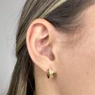 Brinco Argola Média Cravejada Banhado em Ouro 18k Brinco Argola Média Cravejada Banhado em Ouro 18k