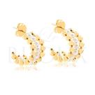 Brinco Argola Média de Pérola com Dourado Folheado em Ouro 18k Brinco Argola Média de Pérola com Dourado Folheado em Ouro 18k