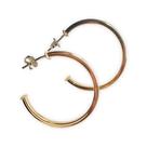 Brinco Argola Média Filetada Folheado a Ouro 18K