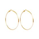 Brinco Argola Média Lisa Aço Inoxidável Dourado