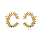 Brinco Argola Meia Lua Bolinhas Banhado a Ouro 18k Brinco Argola Meia Lua Bolinhas Banhado a Ouro 18k