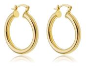 Brinco Argola Melina Tubo Fecho Italiano Média banhado em ouro 18k Brinco Argola Melina Tubo Fecho Italiano Média banhado em ouro 18k