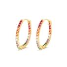 Brinco Argola Multicolor Folheada A Ouro