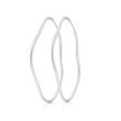 Brinco Argola Ondulado Fio Quadrado em Prata 925 - 6cm