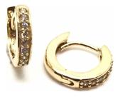 Brinco Argola Ouro Com Brilhante de Zircônias 18K 24031 K180