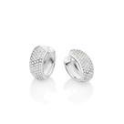 Brinco Argola Oval Com Zircônias Prata 925 Rommanel 820309 Cor:Prata