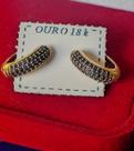 Brinco Argola Oval Pedras Safira Oriental Ouro 18 Kilates Peso 4.00 Gramas 18 x 9mm