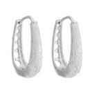 Brinco Argola Oval Texturizada Banhado a Prata 925
