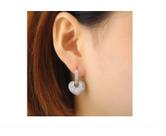 Brinco Argola Pedra Zirconia Coração Prateado Folheado Noiva Brinco Argola Pedra Zirconia Coração Prateado Folheado Noiva