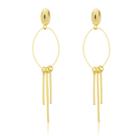Brinco Argola Pendurada com Fios Banhado a Ouro 18k