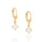 Brinco argola pequena banhado a ouro 18k com zircônias branco/526458