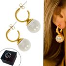 Brinco Argola Pérola Grande 30mm Semijoia Banhado a Ouro Brinco Argola Pérola Grande 30mm Semijoia Banhado a Ouro