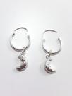 Brinco Argola Ping. Lua Prata Legitima 925 Par 15mm