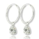 Brinco Argola Ponto Luz Gota Prata Legitima 925