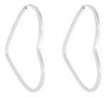 Brinco Argola Prata 925 Coração Fio Quadrado 1,5cm