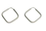 Brinco Argola Quadrada 1,5cm Prata 925 Legítima Fio Redondo