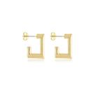 Brinco argola quadrada grossa - Banhado em ouro 18k