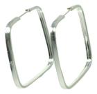 Brinco Argola Quadrada Prata Legitima 925 Media 3 Cm Brinco Argola Quadrada Prata Legitima 925 Media 3 Cm