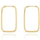 Brinco Argola Quadrada Retangular 2.7cm Em Ouro 18k 750 Brinco Argola Quadrada Retangular 2.7cm Em Ouro 18k 750