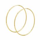 Brinco Argola Redonda Grande 6cm Ouro 18k 750