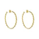 Brinco Argola Redonda Torcida Banhado a Ouro 18k