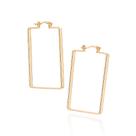 Brinco argola retangular folheada a ouro 527268 Rommanel Brinco argola retangular folheada a ouro 527268 Rommanel
