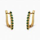 Brinco Argola Retangulares com Pedras Zircônia Banhado a Ouro 18k Brinco Argola Retangulares com Pedras Zircônia Banhado a Ouro 18k