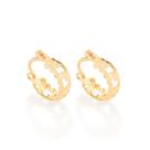 Brinco Argola Rommanel Bordas Trabalhadas Lua Ouro 523350