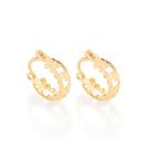 Brinco Argola Rommanel Bordas Trabalhadas Lua Ouro 523350 Brinco Argola Rommanel Bordas Trabalhadas Lua Ouro 523350