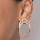 Brinco Argola Rommanel Oval Sobreposta Presente Lindo Feminino Banhado Ouro 18k 527409
