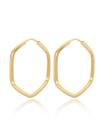 Brinco Argola Sextavado Fio Quadrado Ouro 18k 750