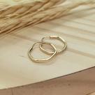 Brinco Argola Sextavado Pequeno Ouro 18K