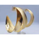 Brinco argola texturizada banhada a ouro 18k