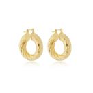 Brinco Argola Torcida 8x28mm Banhado a Ouro - Semijoia Fina
