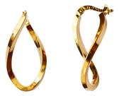 Brinco Argola Torcida Fio Quadrado C/ Trava Ouro 18k