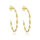 Brinco Argola Torcida Ondas 2 Banhado a Ouro 18k Brinco Argola Torcida Ondas 2 Banhado a Ouro 18k