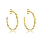 Brinco Argola Trançada Banhado a Ouro 18k