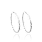 Brinco Argola Trançada em Prata 925 Elegante