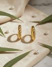 Brinco Argola Trançado Semi Joia Banhada a Ouro 18K E0085
