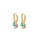 Brinco Argola Tranqueta 3 Gotas Colors Ouro Zimond