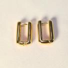 Brinco argola triangular banhado a ouro 18k M
