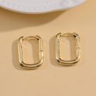 Brinco argola triangular banhado a ouro 18k P