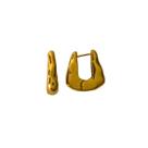 Brinco argola triangular organica banhado a ouro