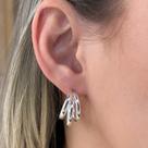 Brinco Argola Tripla Pequena Banhado em Prata 925