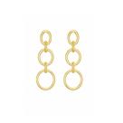 Brinco Argola Tripla Suspensa - Banhado em Ouro 18k