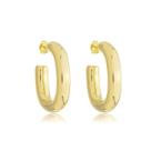Brinco Argola Tubo Liso Banhado a Ouro 18k Brinco Argola Tubo Liso Banhado a Ouro 18k
