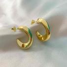 Brinco argola tubo orgânica banhado a ouro 18k