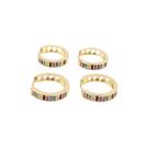 Brinco Argola Zircônia Colorida Duas Fileiras de Zircônias Kit Dois Pares
