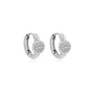 Brinco Argolinha 13 mm Cravejado Zircônia Prata 925