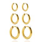 Brinco Argolinha 3 Furos Aço inox cirurgico Dourado Prata